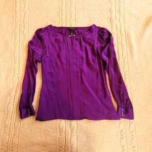 WHBM Silk Purple Blouse with Silver Accents size 6 fits a Small